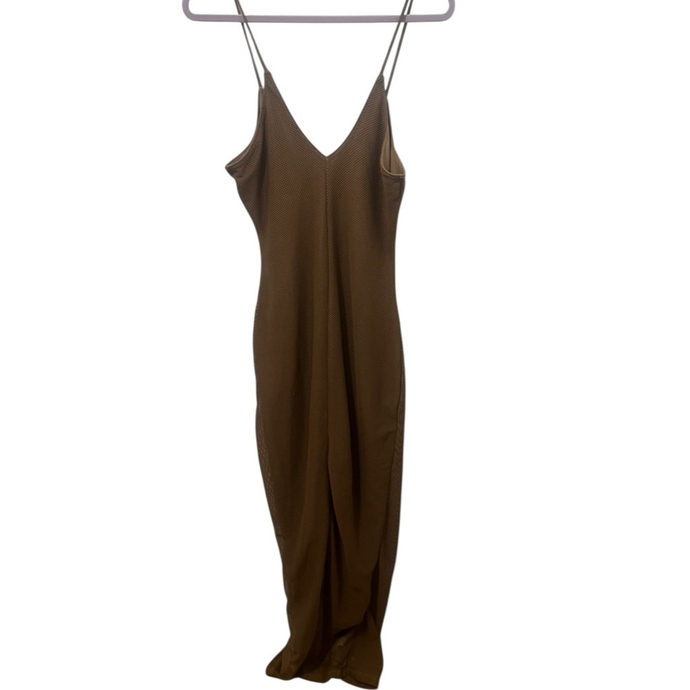 JLUXLABEL Brown Mesh Maxi Dress Size XL - Picture 2 of 5